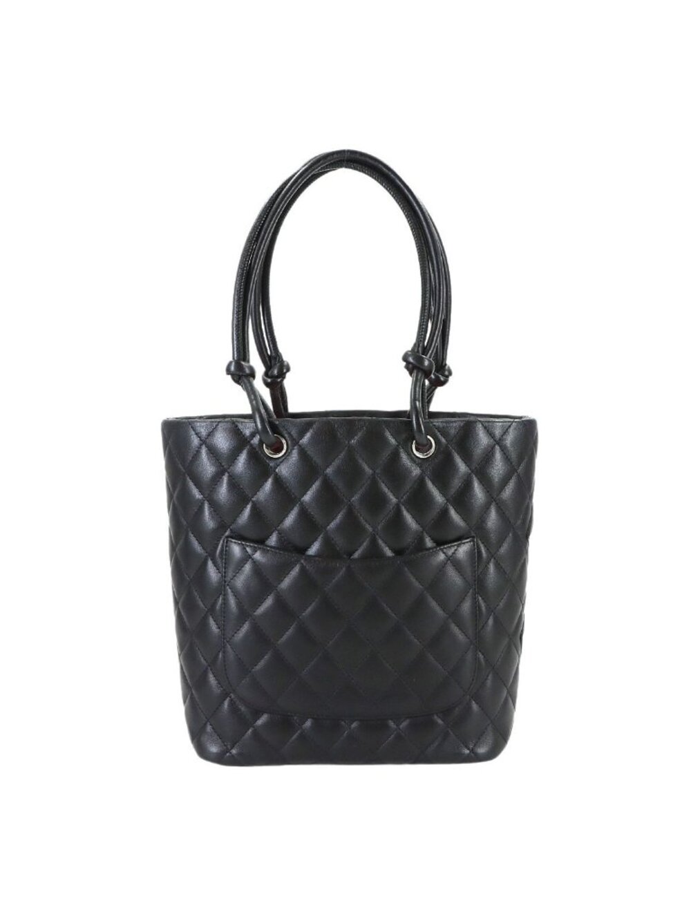 Chanel Cambon Line Tote Calfskin Enamel Black Silver - Picture 3 of 10